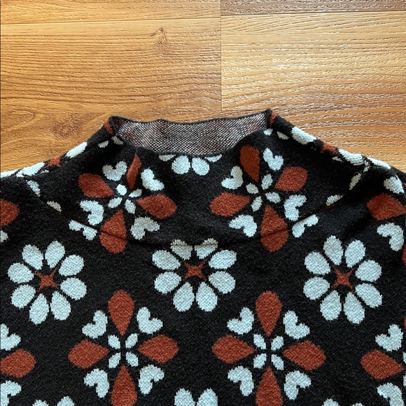 Maeve Anthropologie Carys Mock Neck Floral Sweater Cropped - Picture 5 of 10